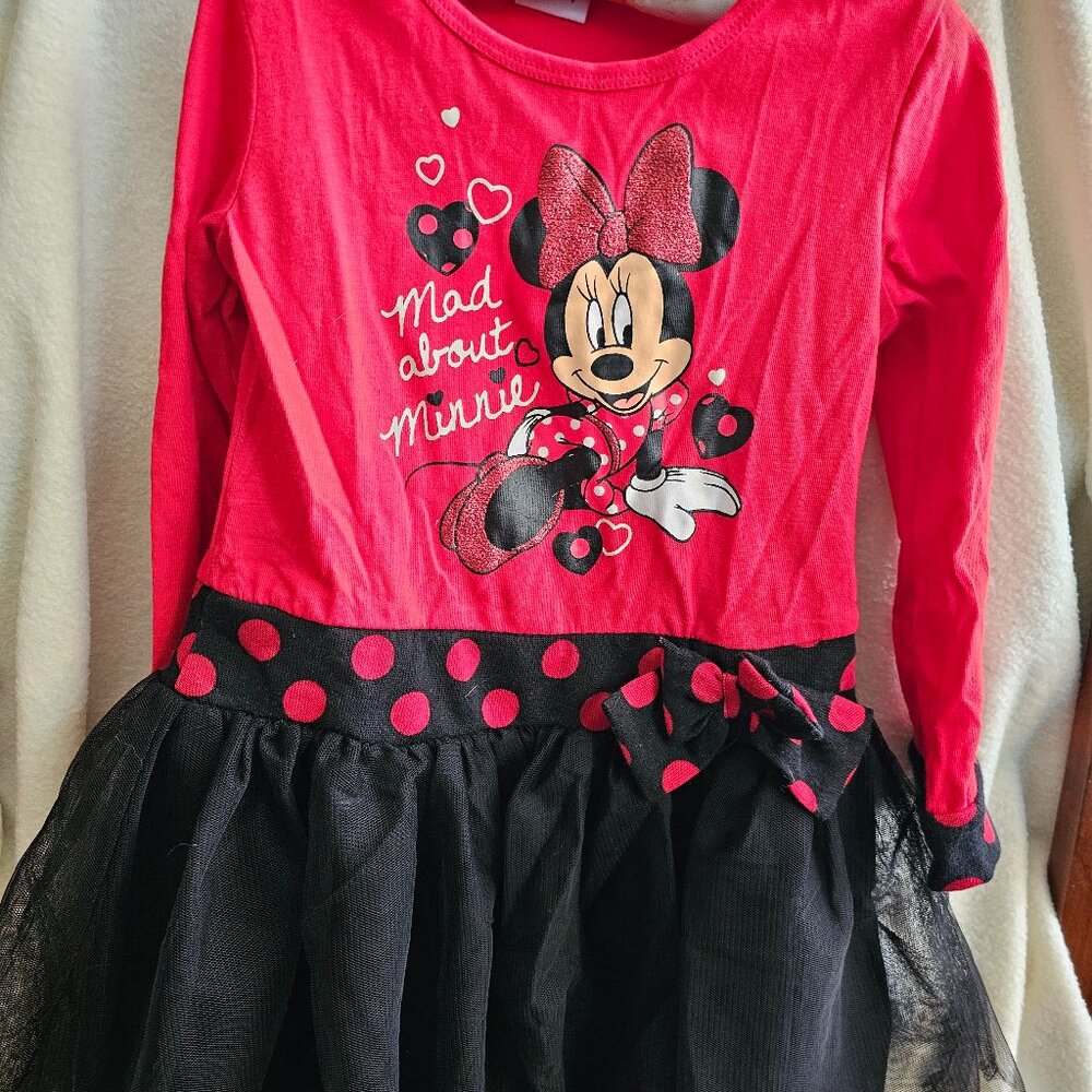 girls' 4t twirly skirt red and black mini mouse dress. Very good used condition